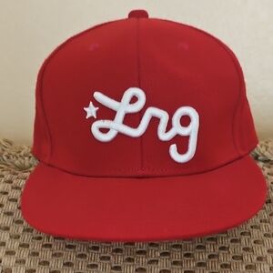 LRG Mens Red Snapback with White Embroidered Logo